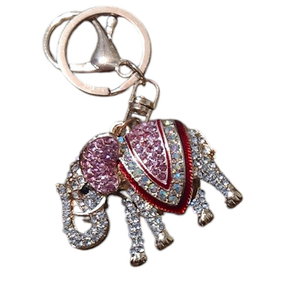 Rhinestone Elephant Keychain - Picture 1 of 1